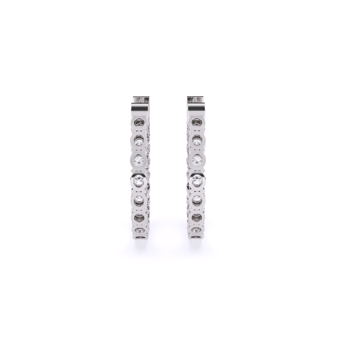 Fancy Round line Diamond Earrings