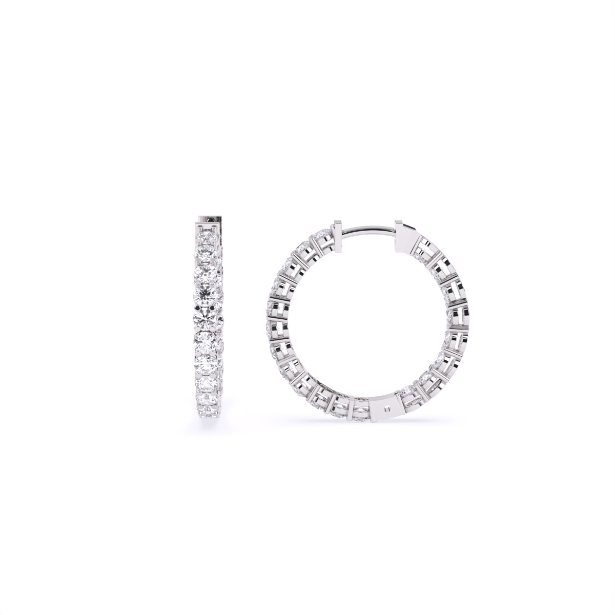 Fancy Round line Diamond Earrings