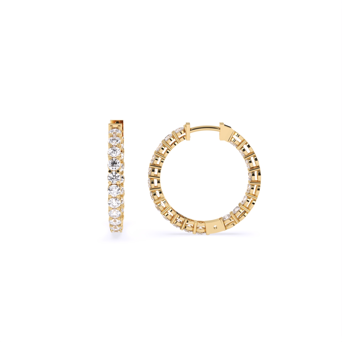 Fancy Round line Diamond Earrings