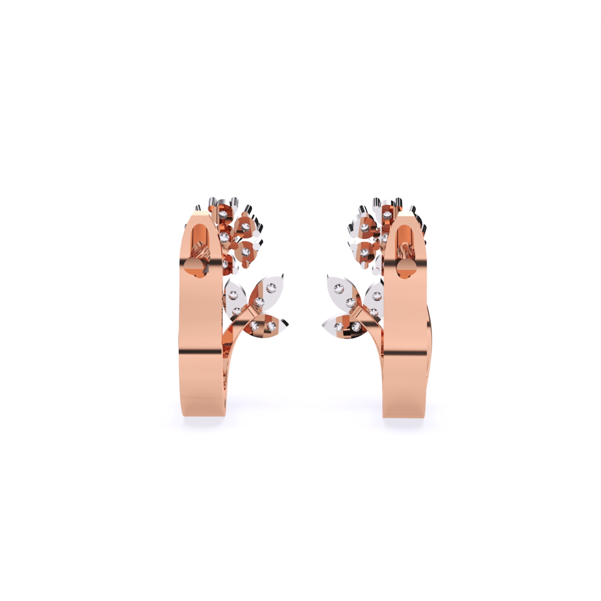 Delicate Floral Style Diamond Earrings