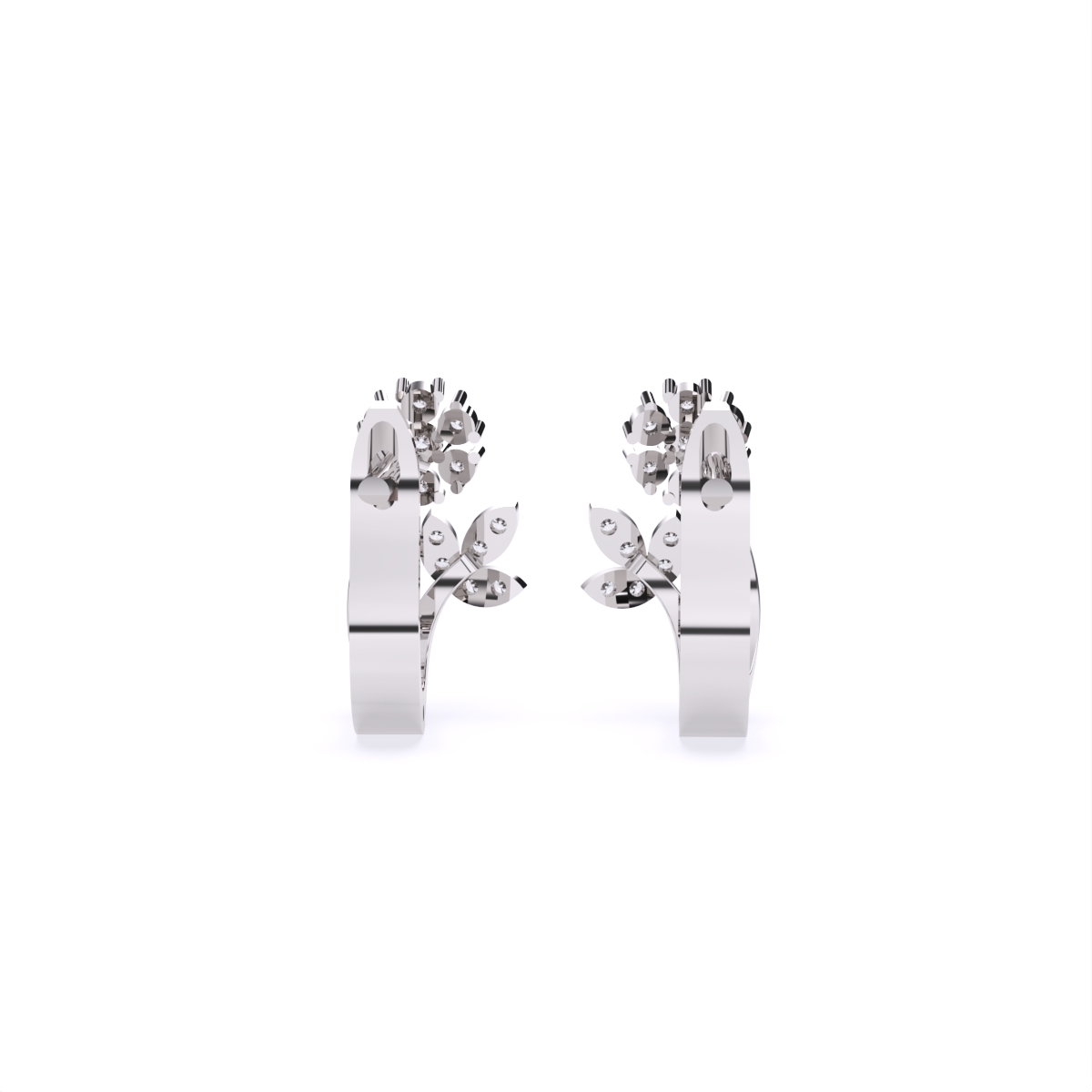 Delicate Floral Style Diamond Earrings