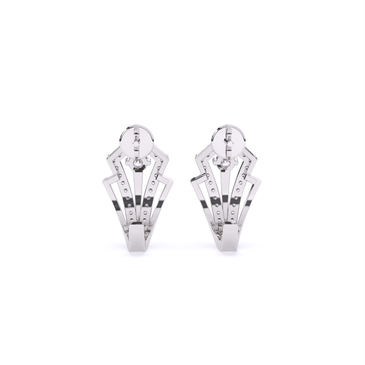 Classy Trio Crossover Diamond Stud Earrings