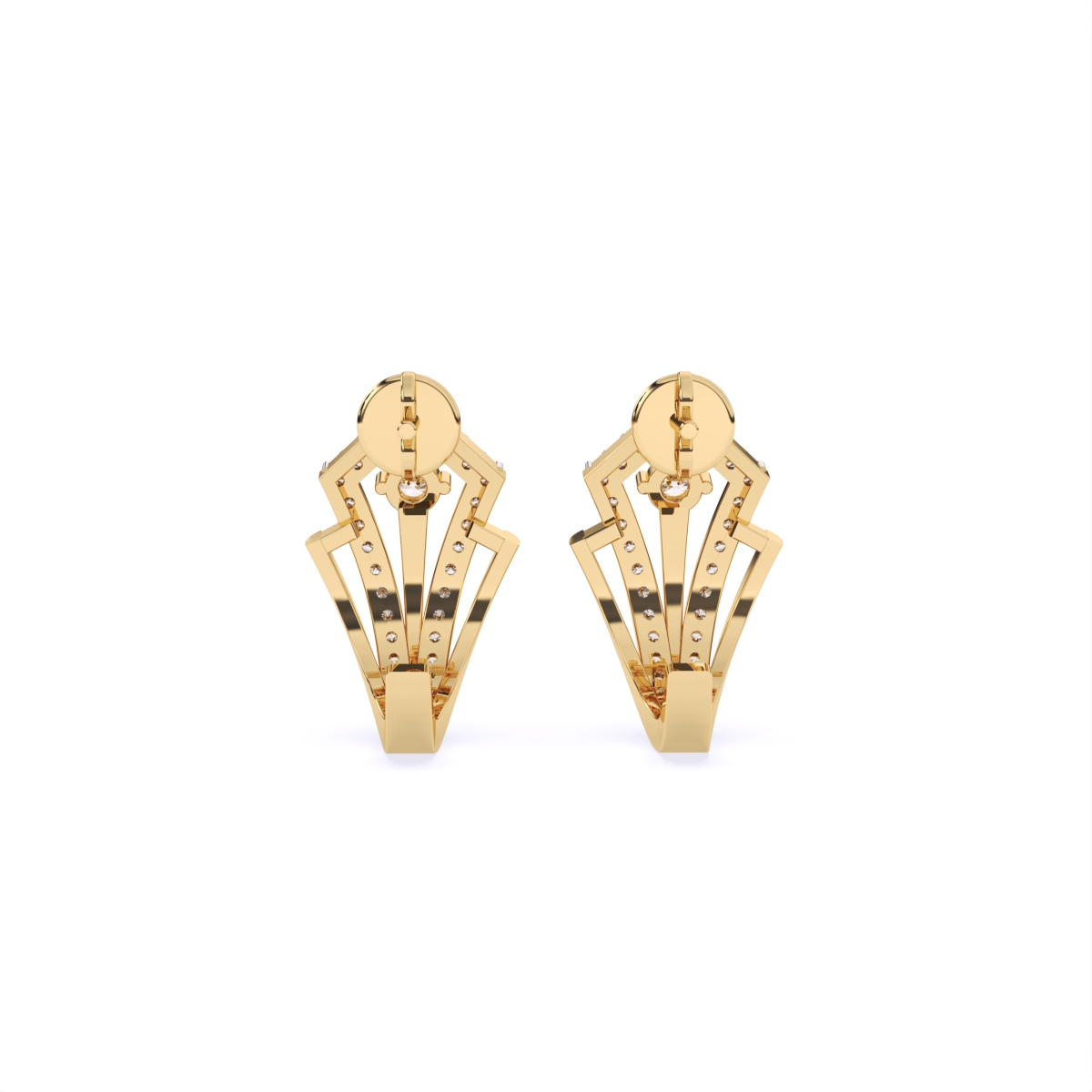 Classy Trio Crossover Diamond Stud Earrings