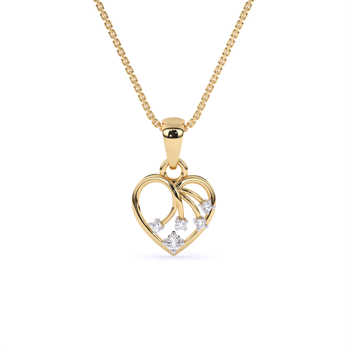 Angelic Swirl Heart Diamond pendant