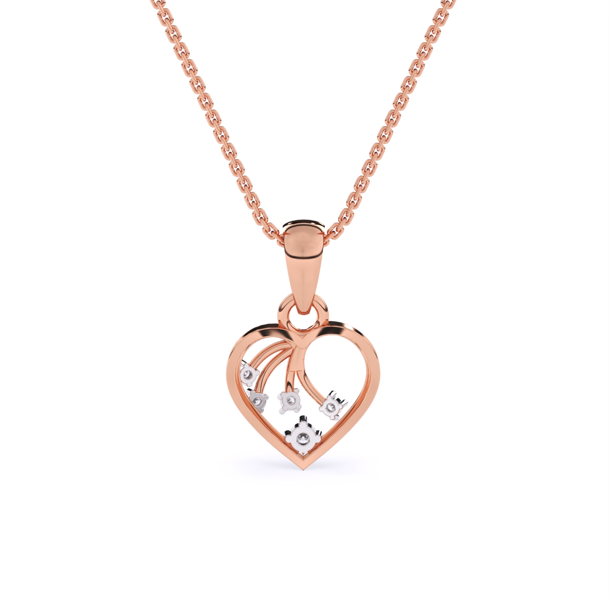 Angelic Swirl Heart Diamond pendant