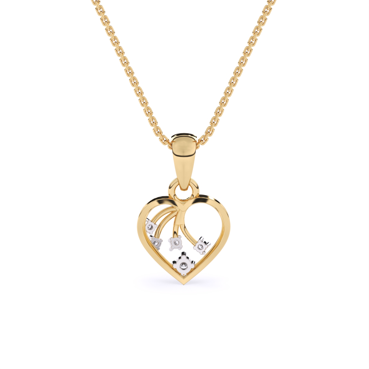 Angelic Swirl Heart Diamond pendant