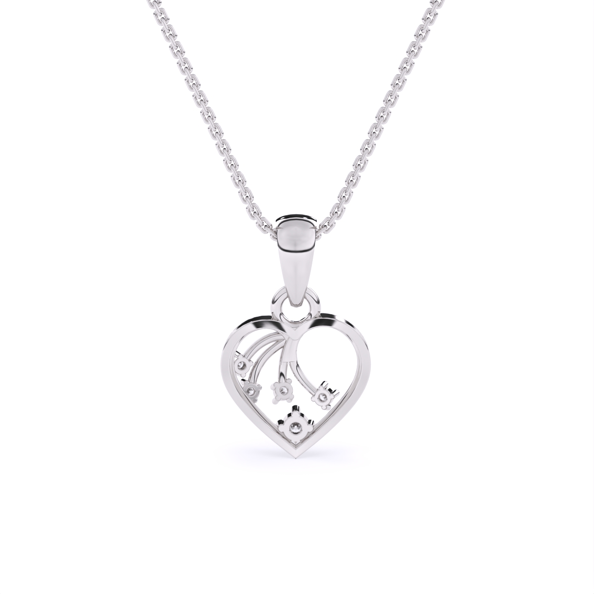 Angelic Swirl Heart Diamond pendant