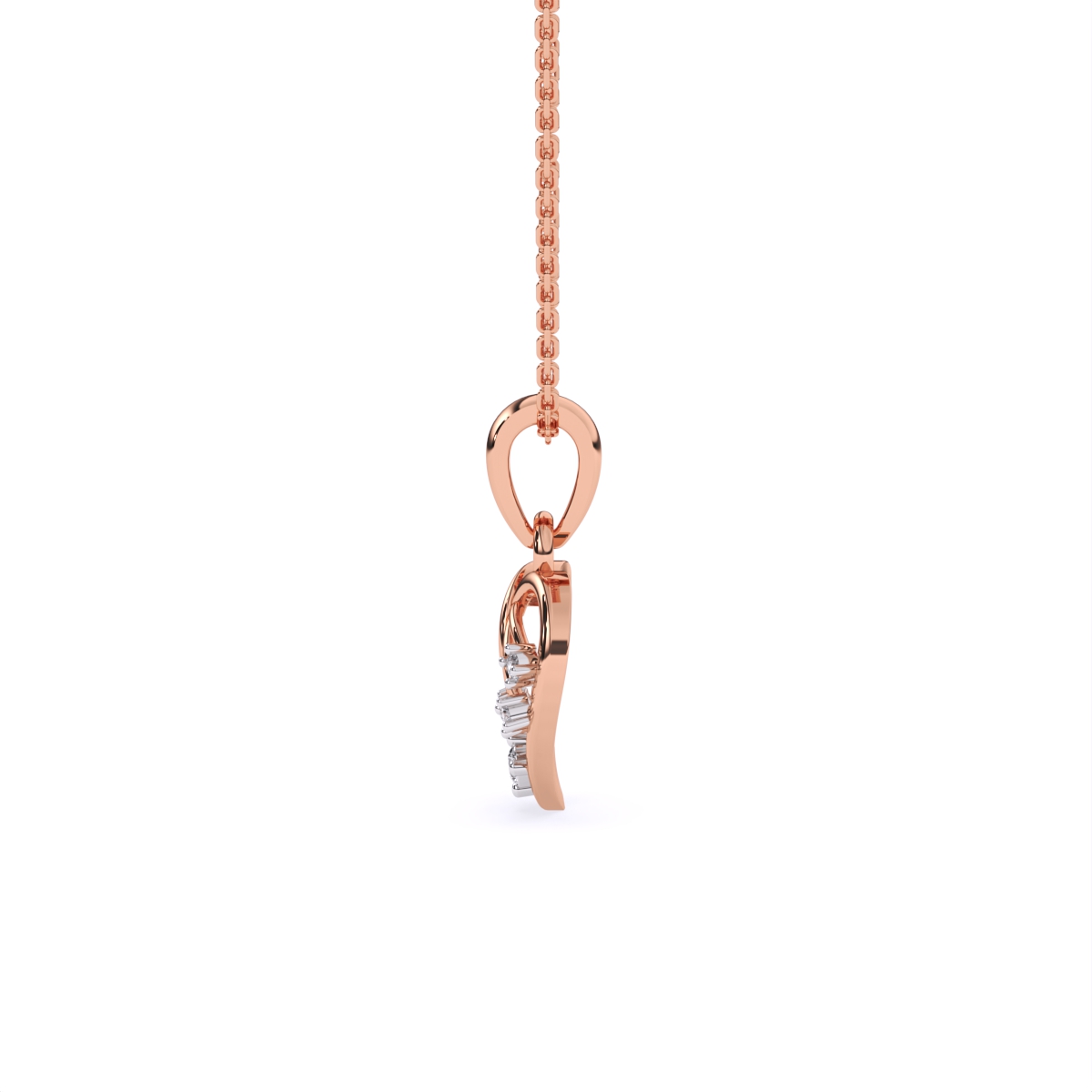 Angelic Swirl Heart Diamond pendant
