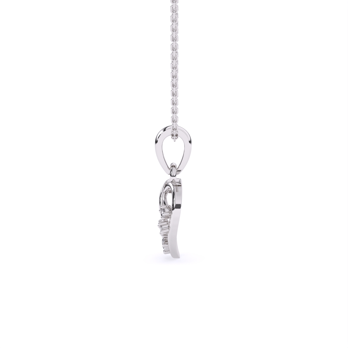 Angelic Swirl Heart Diamond pendant