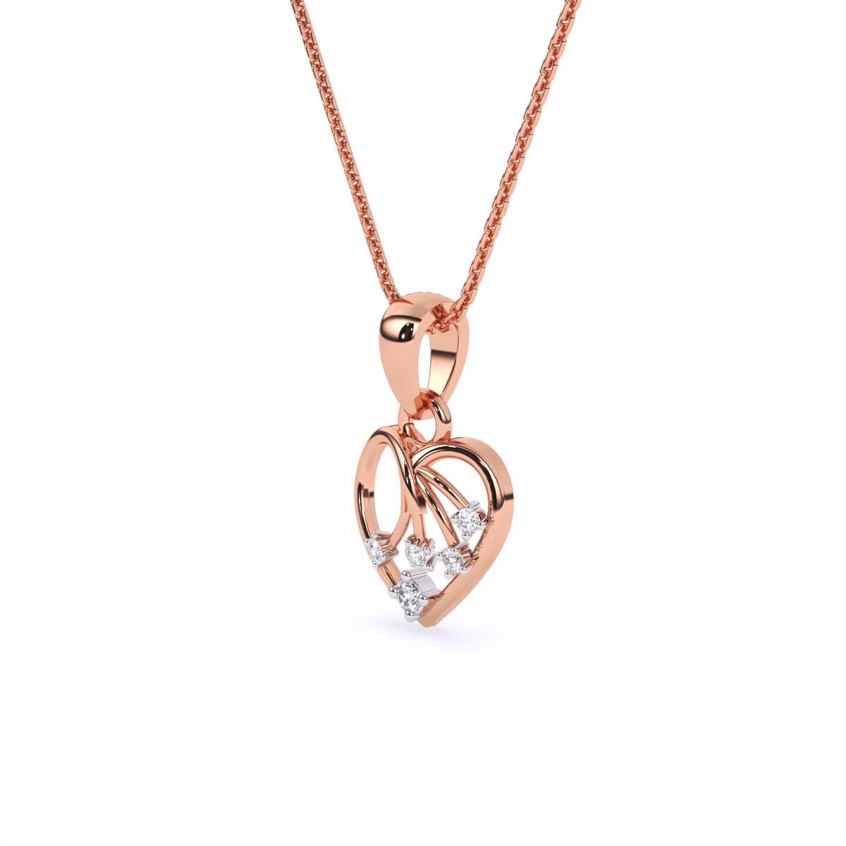 Angelic Swirl Heart Diamond pendant