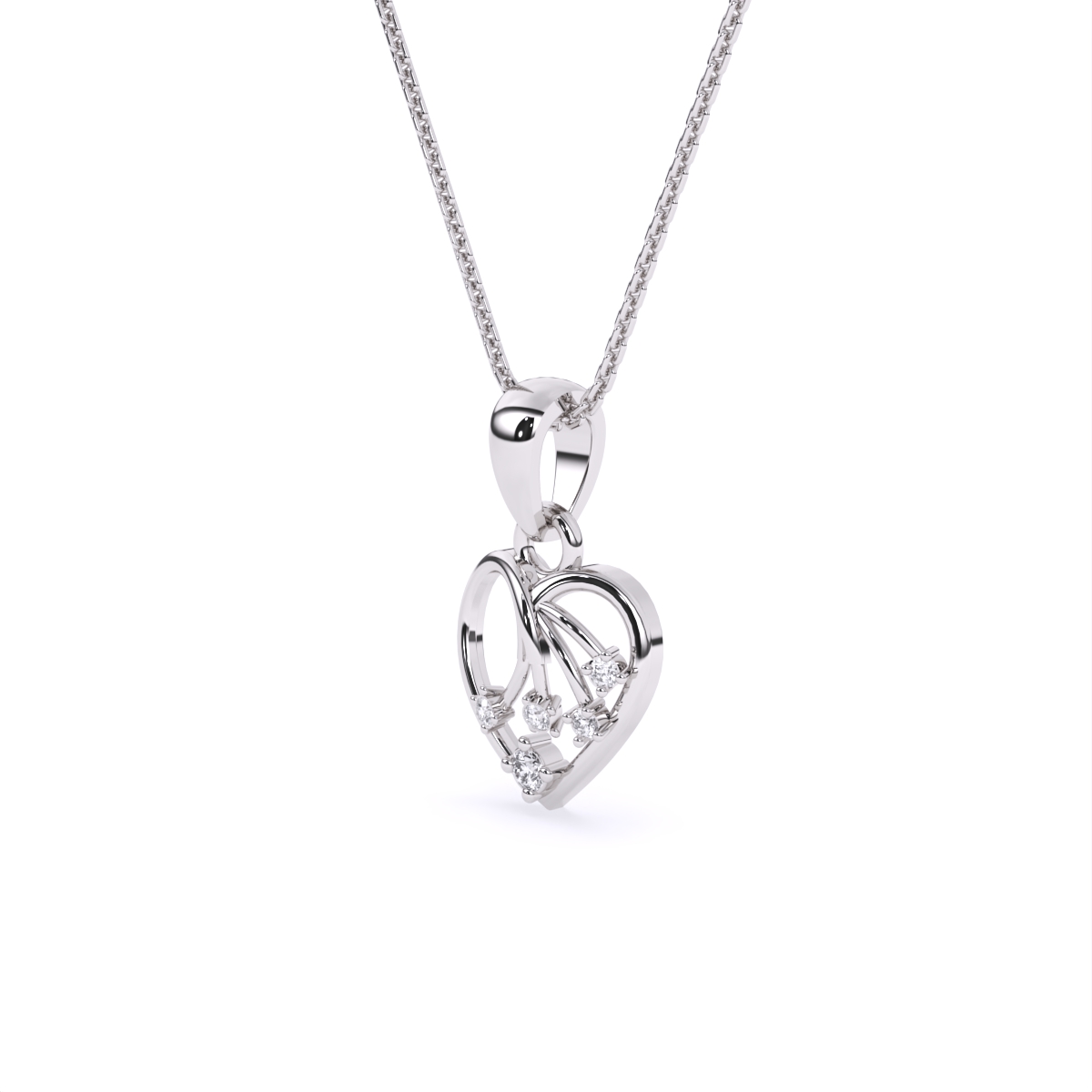 Angelic Swirl Heart Diamond pendant