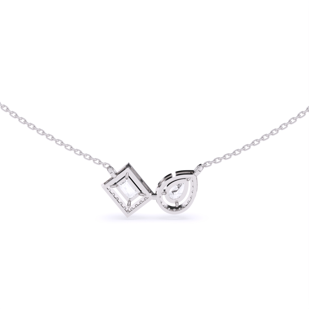 Radiant Halo Toi Et Moi Necklace