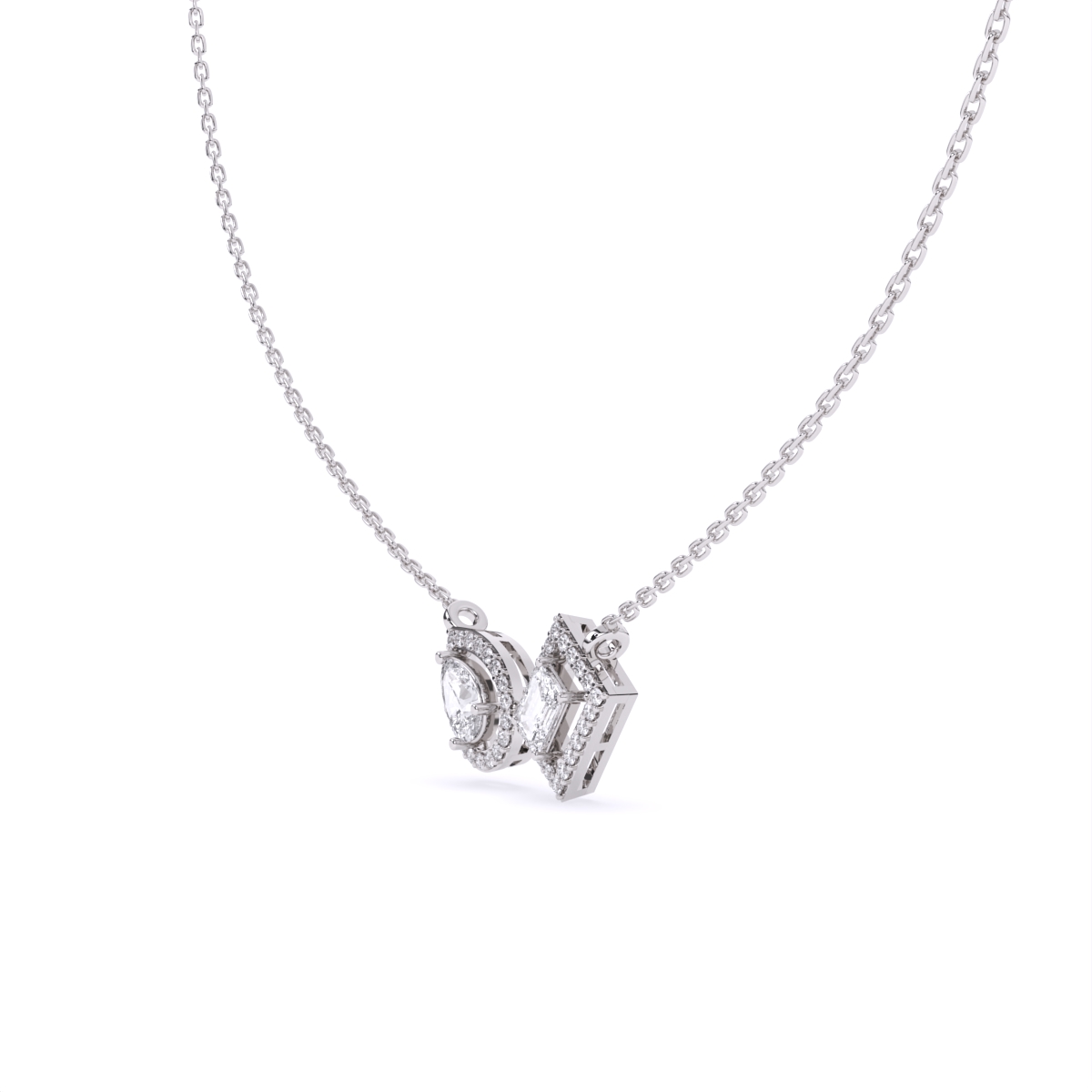 Radiant Halo Toi Et Moi Necklace