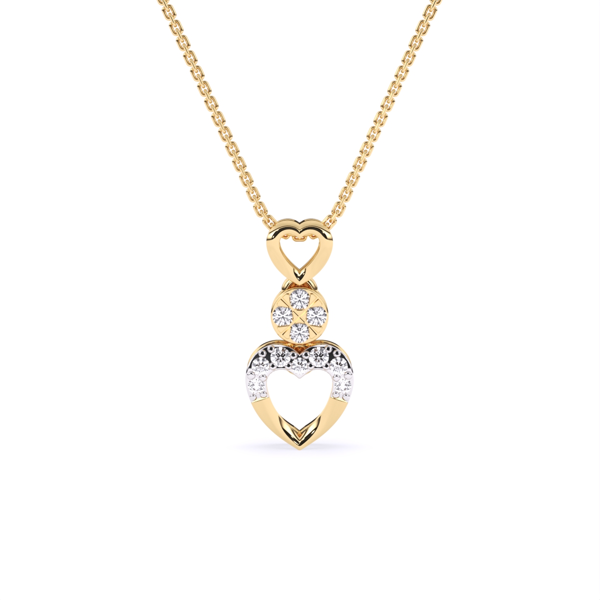 Romance heart diamond necklace
