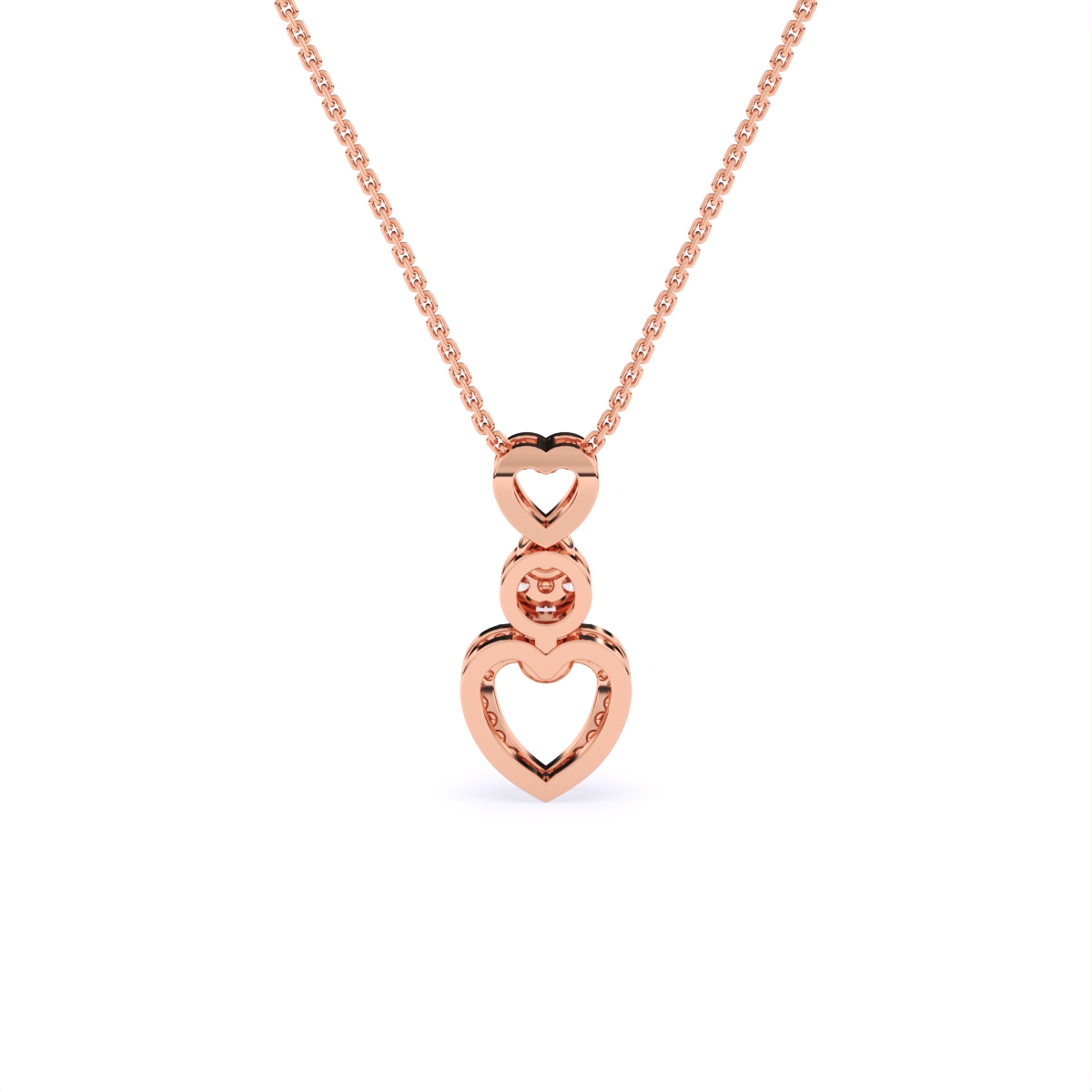 Romance heart diamond necklace