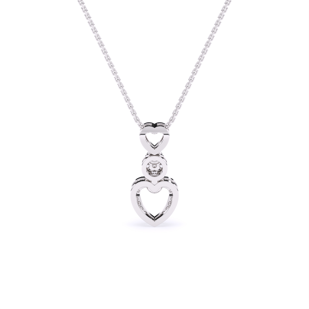 Romance heart diamond necklace