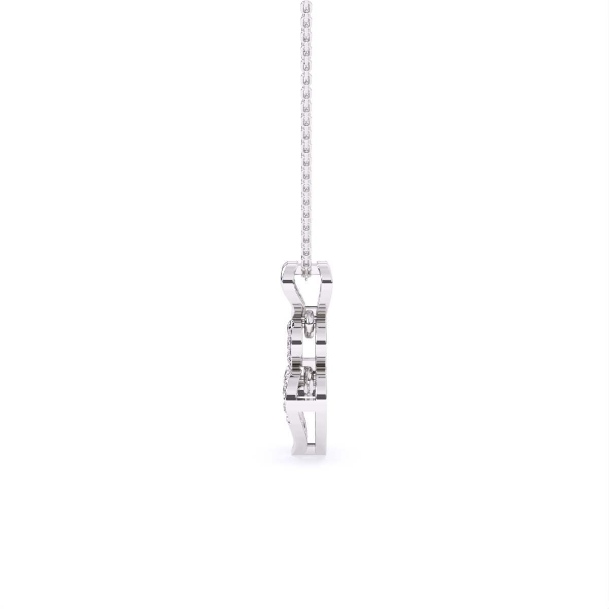Romance heart diamond necklace