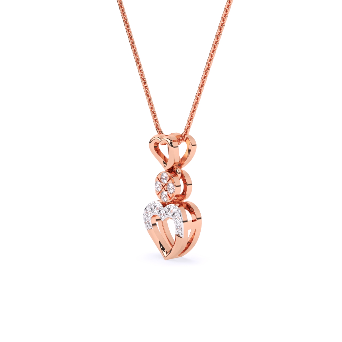 Romance heart diamond necklace