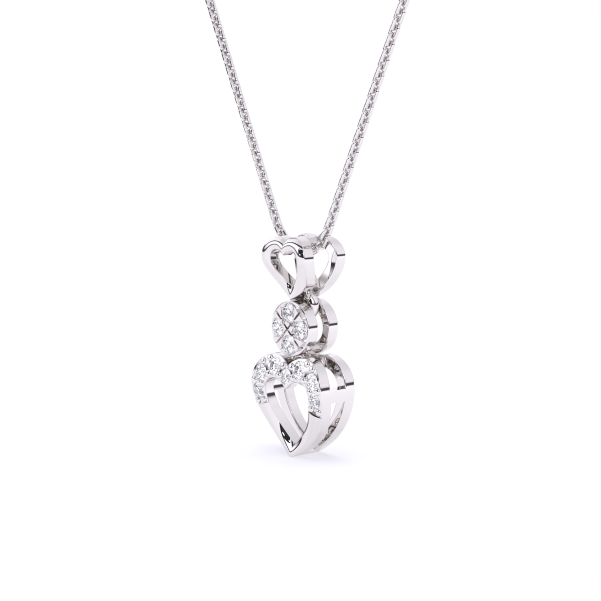 Romance heart diamond necklace