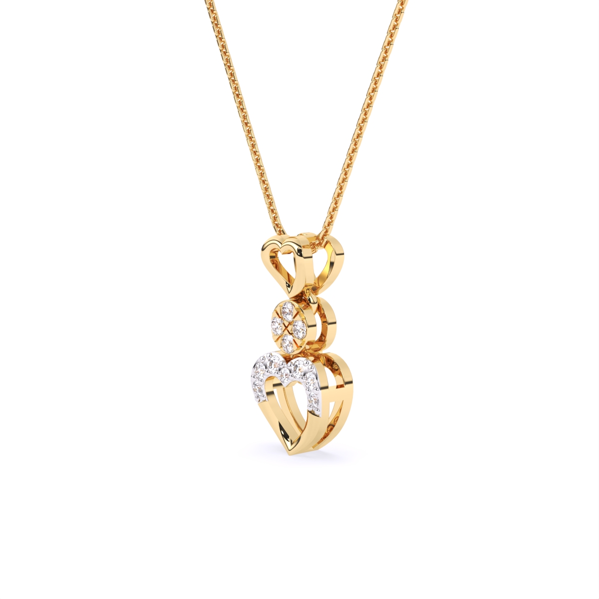 Romance heart diamond necklace