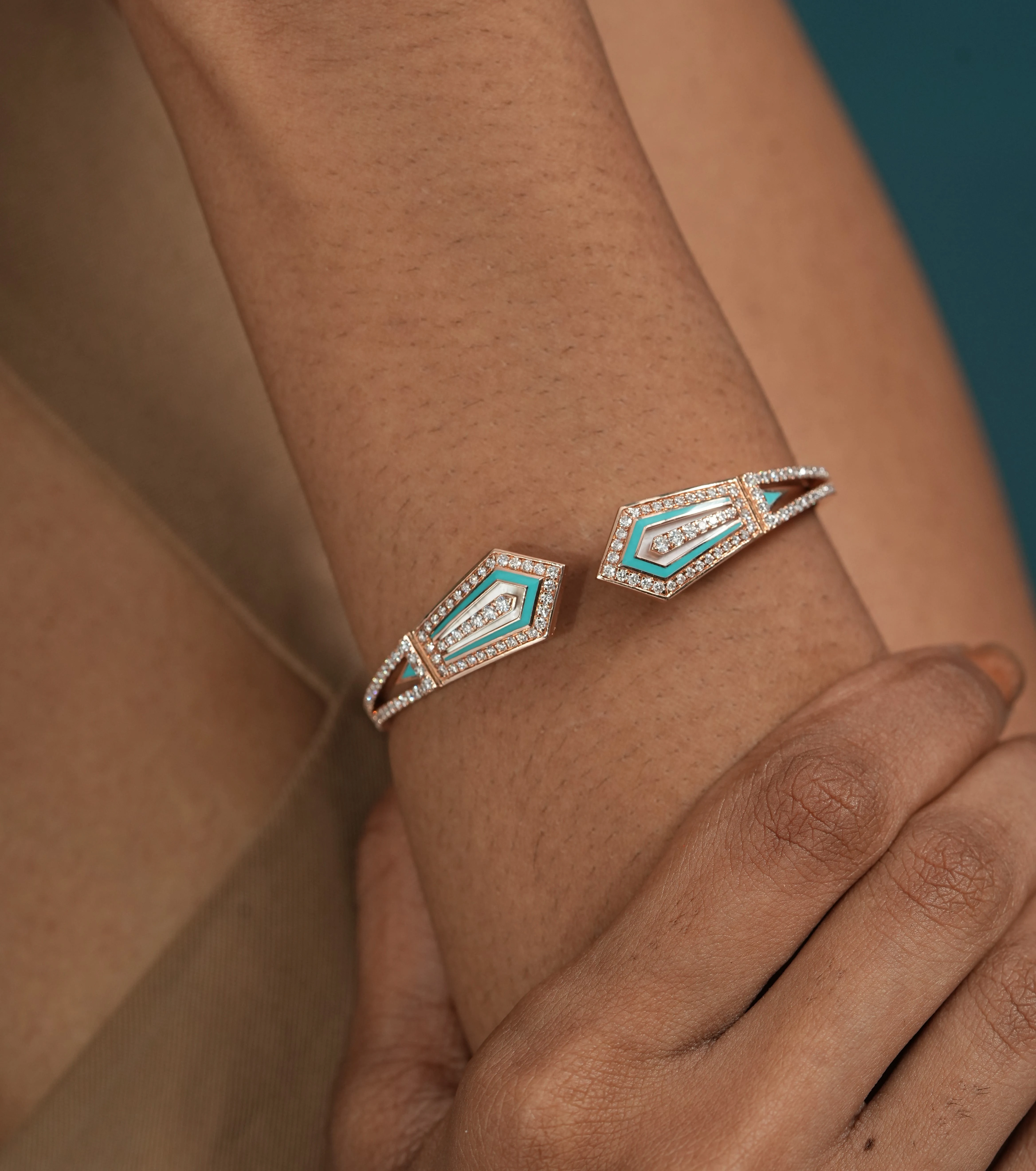 Stacking Open Cuff Diamond Bracelet