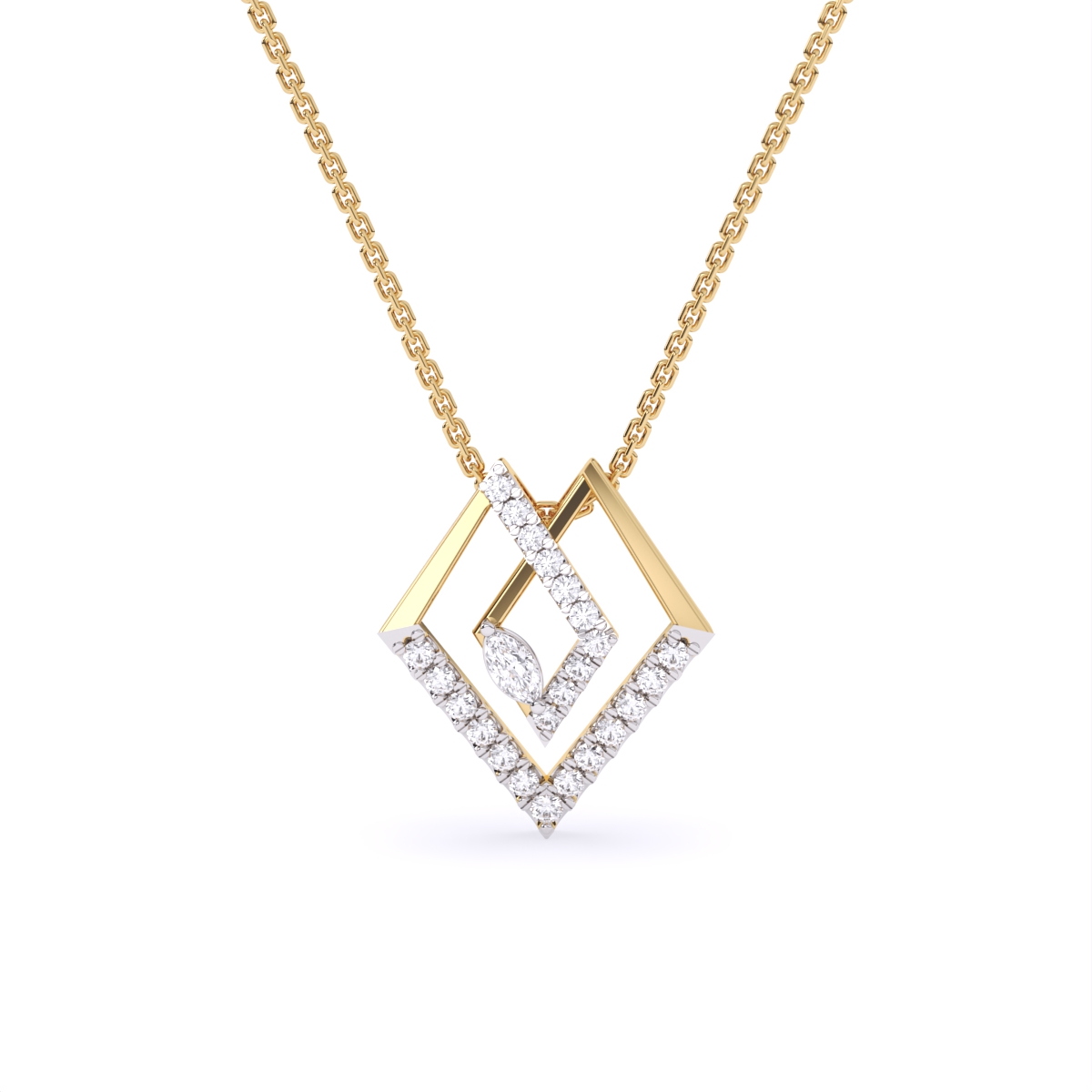 Graceful Tringle Shape Diamond Necklace