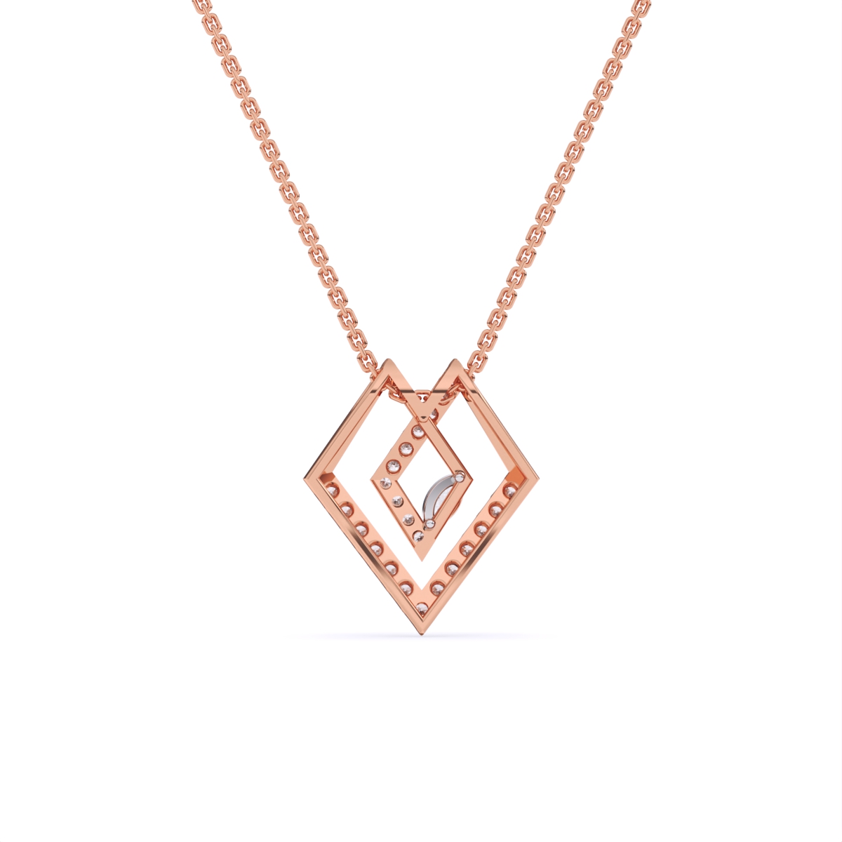 Graceful Tringle Shape Diamond Necklace