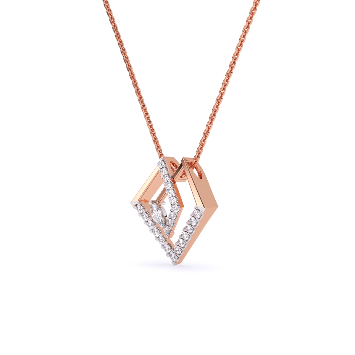 Graceful Tringle Shape Diamond Necklace