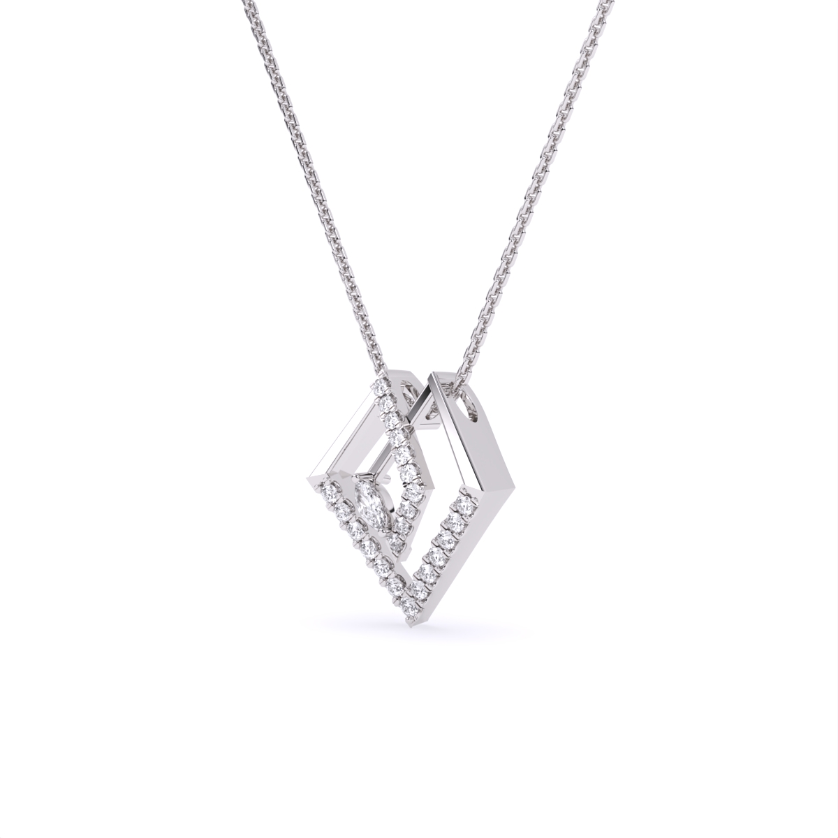 Graceful Tringle Shape Diamond Necklace