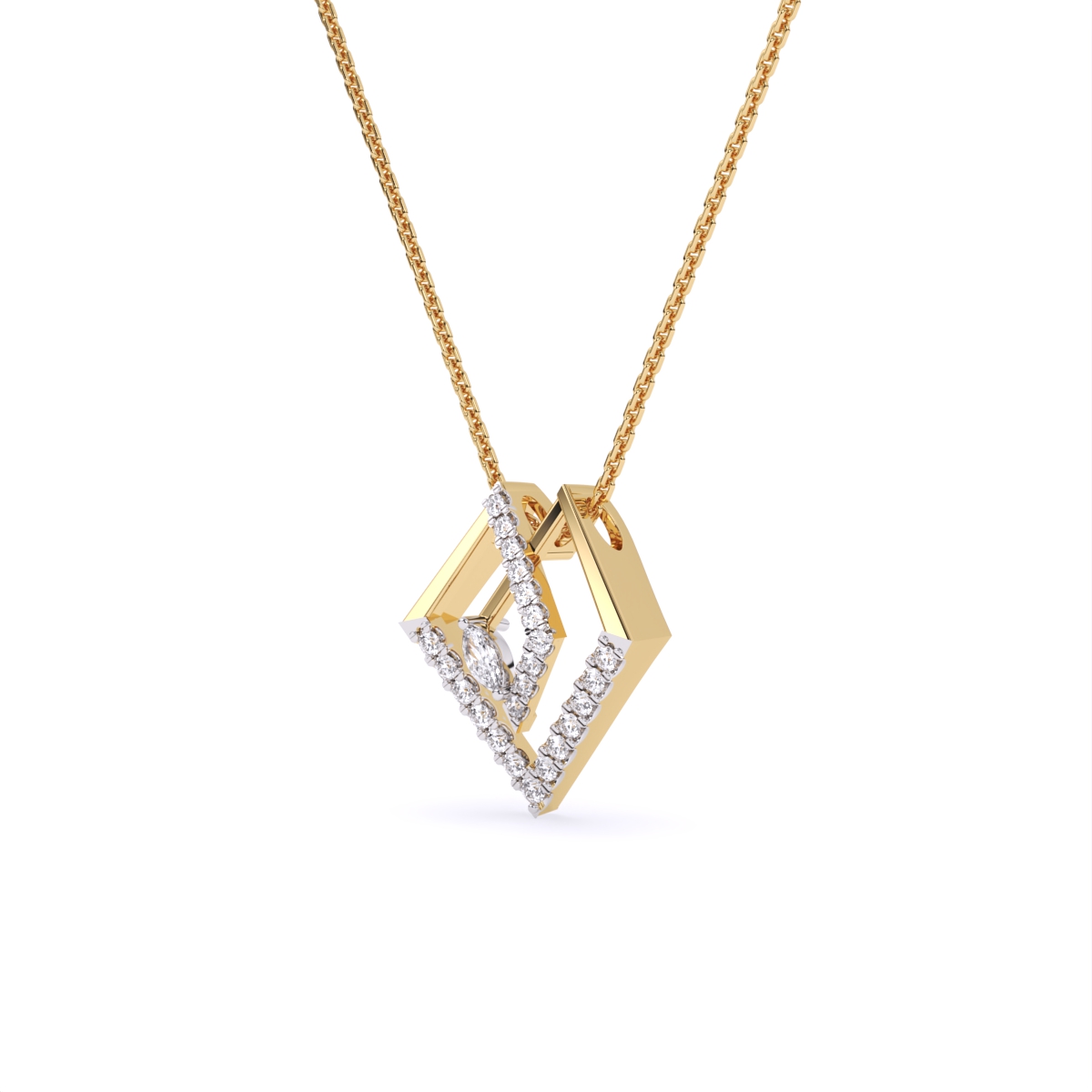 Graceful Tringle Shape Diamond Necklace