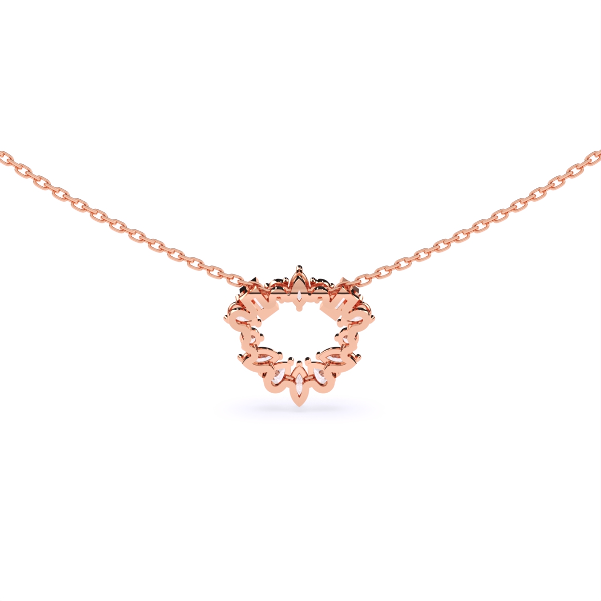Geometric fusion Round Diamond Necklace