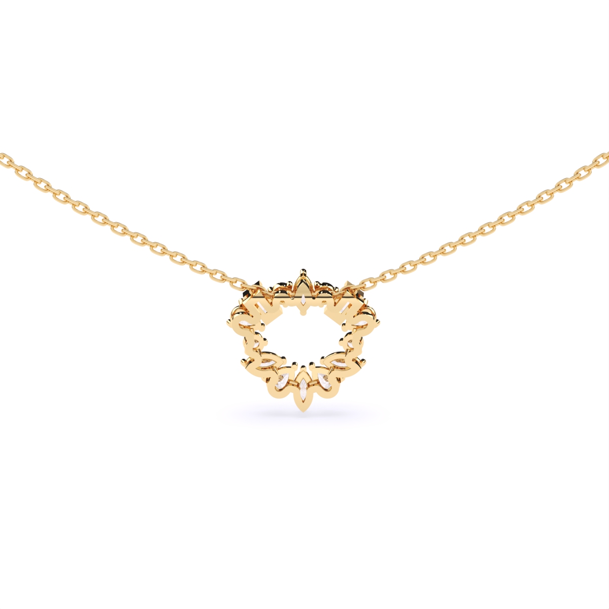 Geometric fusion Round Diamond Necklace