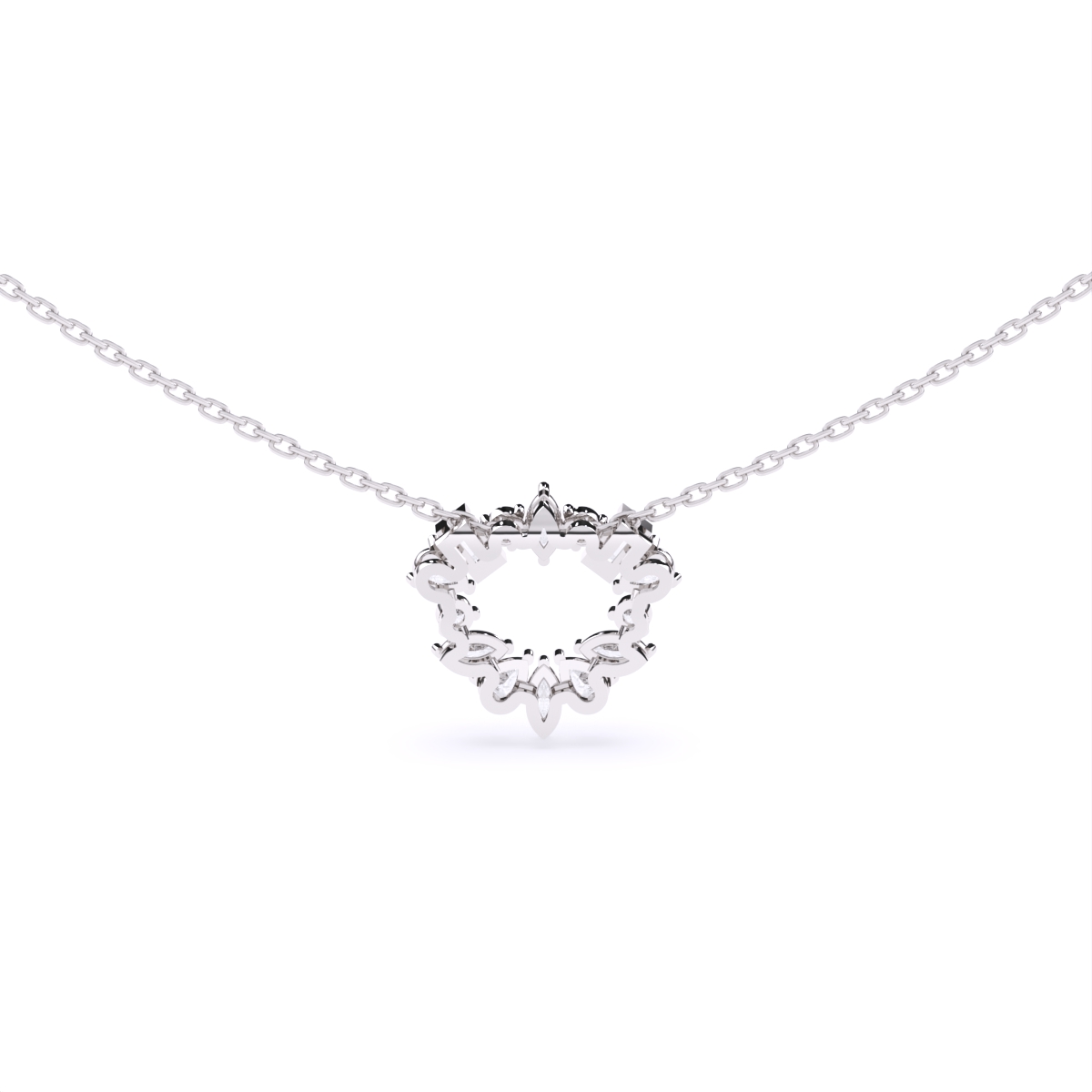 Geometric fusion Round Diamond Necklace