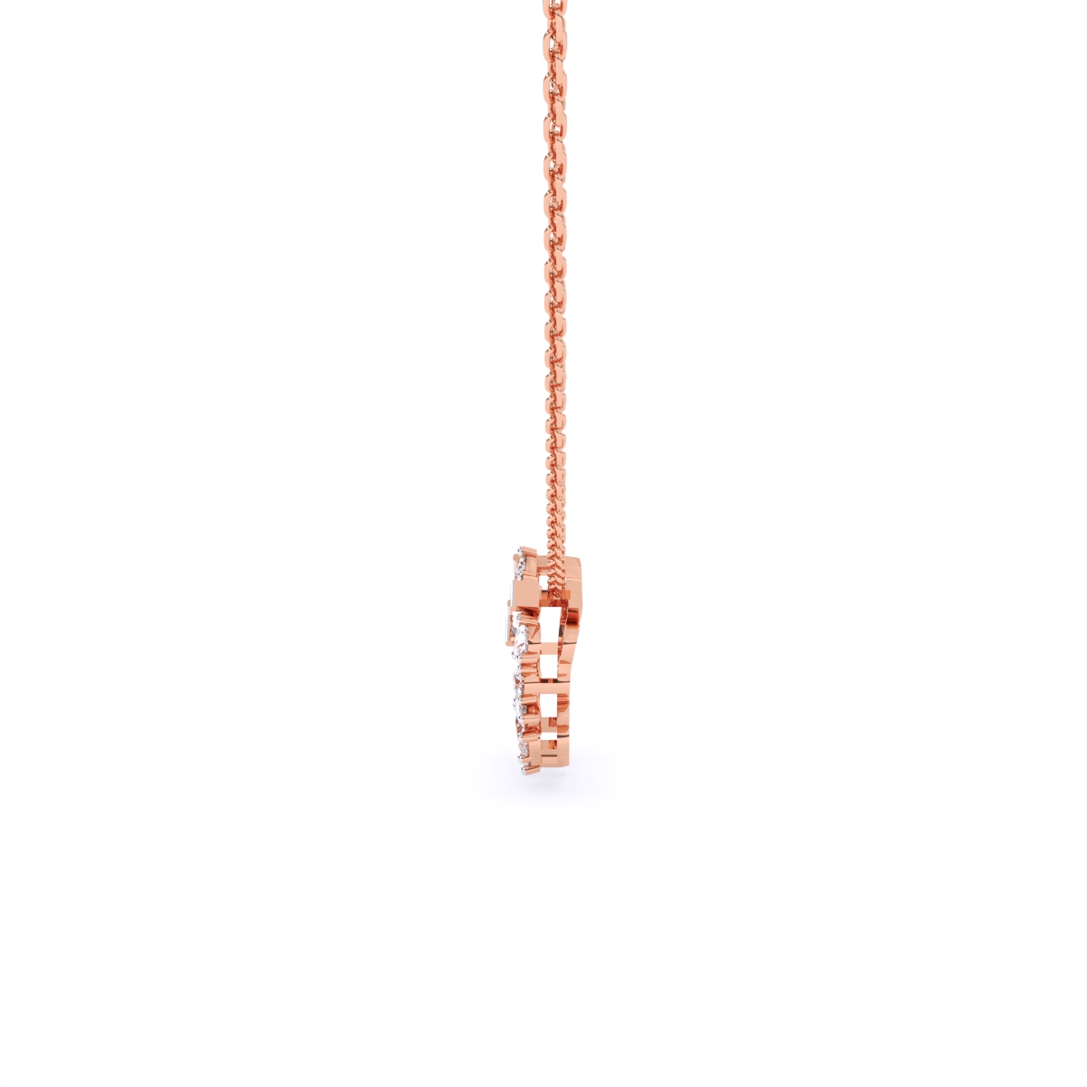 Geometric fusion Round Diamond Necklace