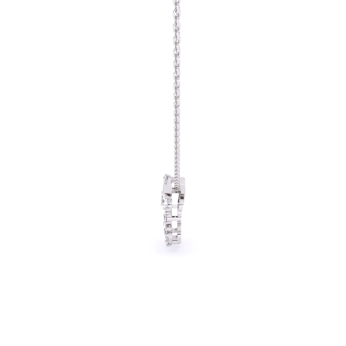 Geometric fusion Round Diamond Necklace