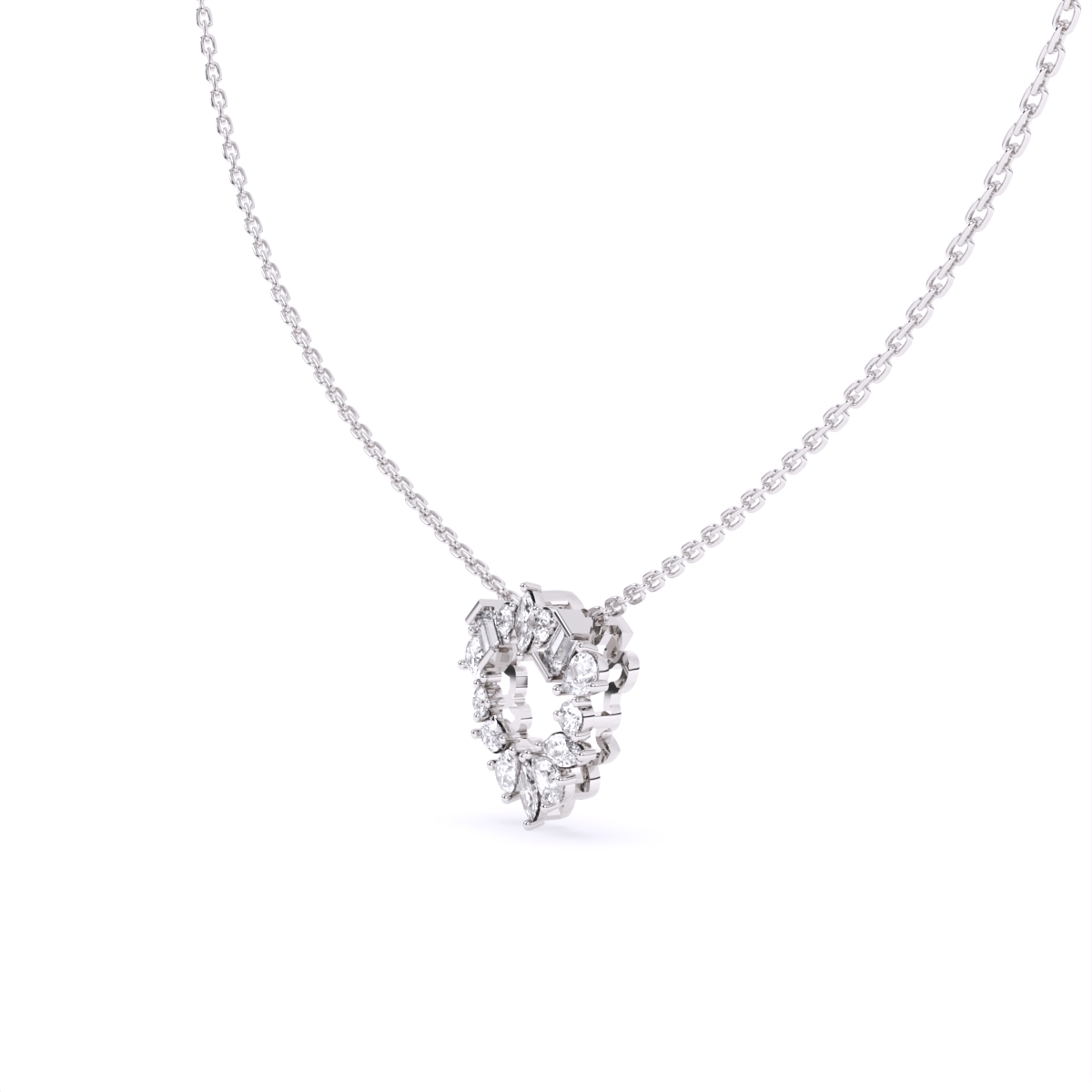 Geometric fusion Round Diamond Necklace