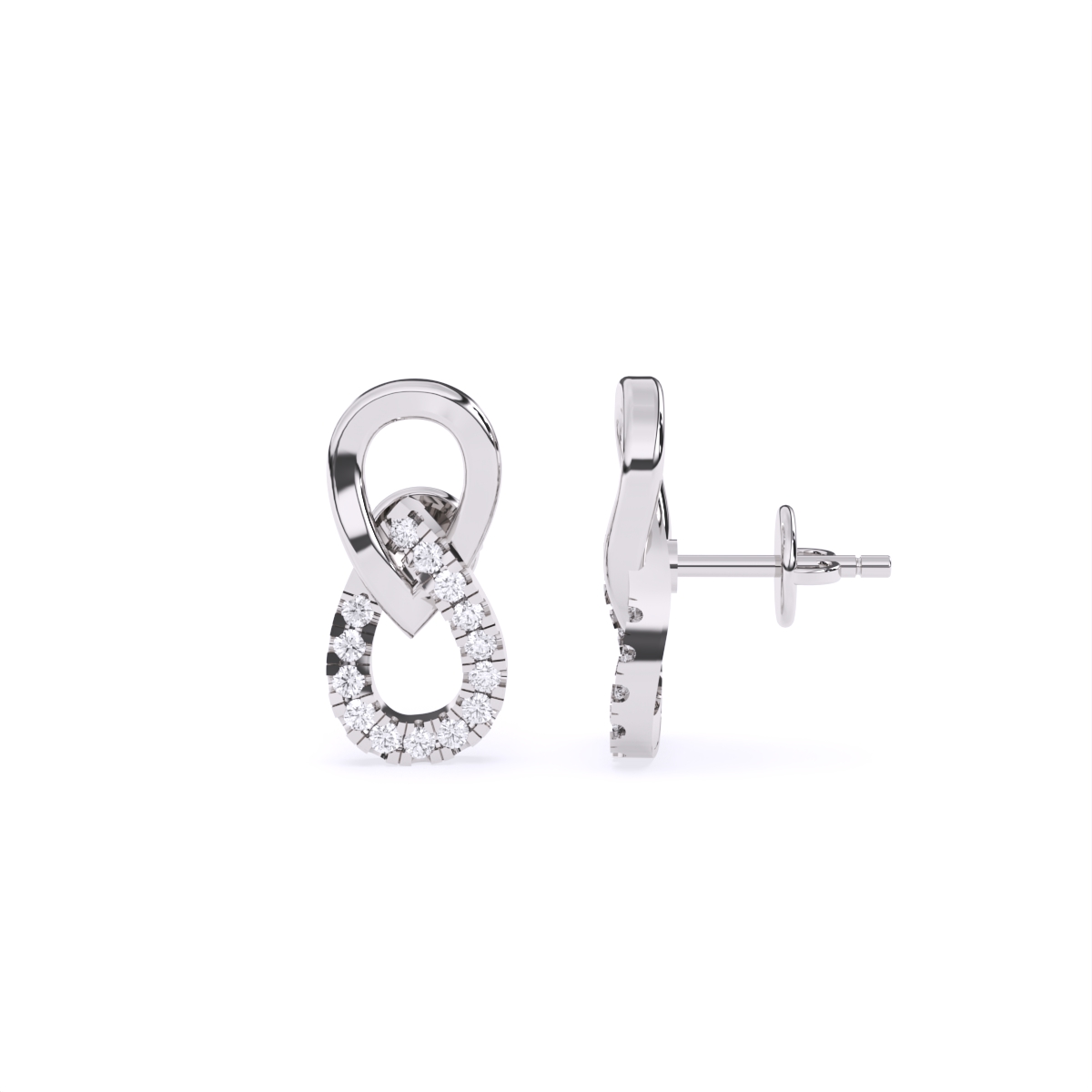 Twist Infinity Diamond Earrings