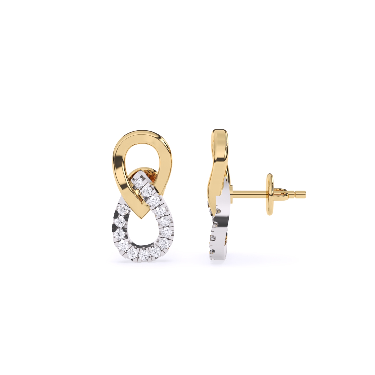 Twist Infinity Diamond Earrings