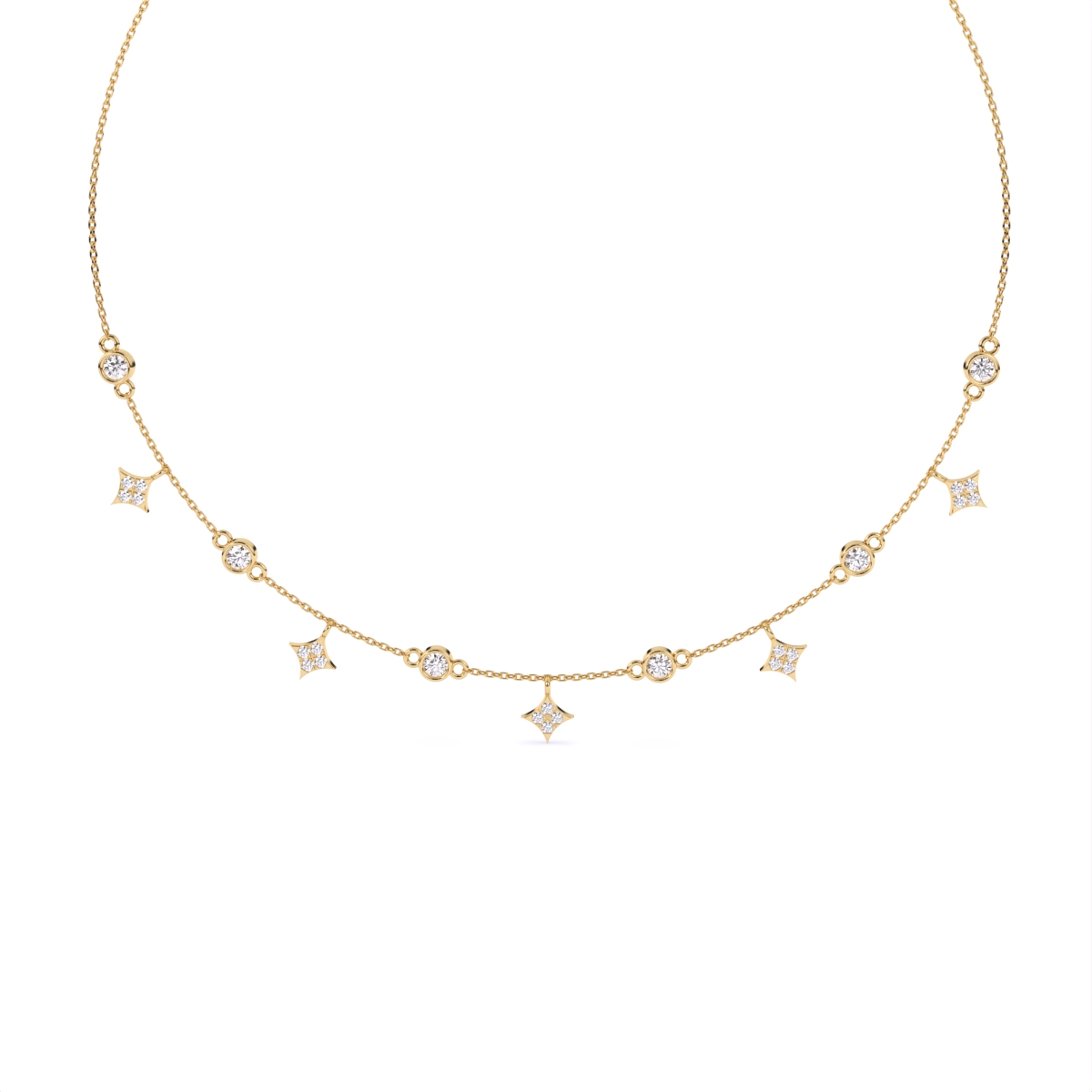 Starlit Gleam Round Stone Necklace