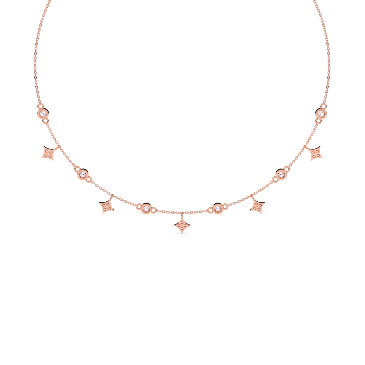 Starlit Gleam Round Stone Necklace