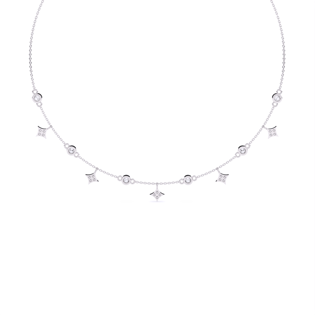 Starlit Gleam Round Stone Necklace