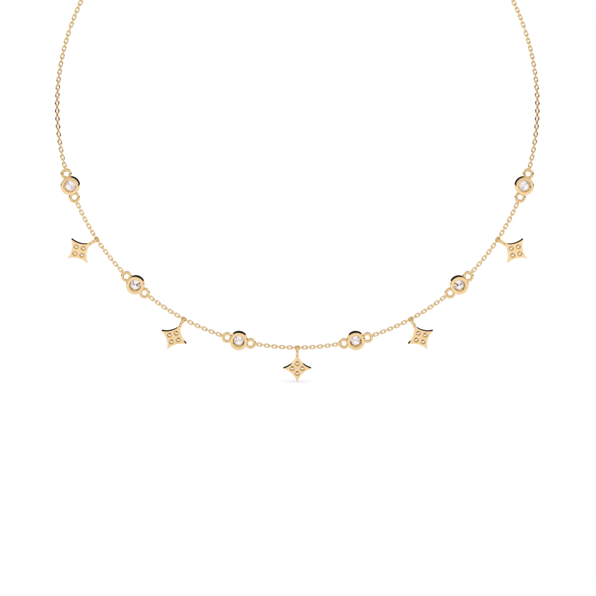 Starlit Gleam Round Stone Necklace