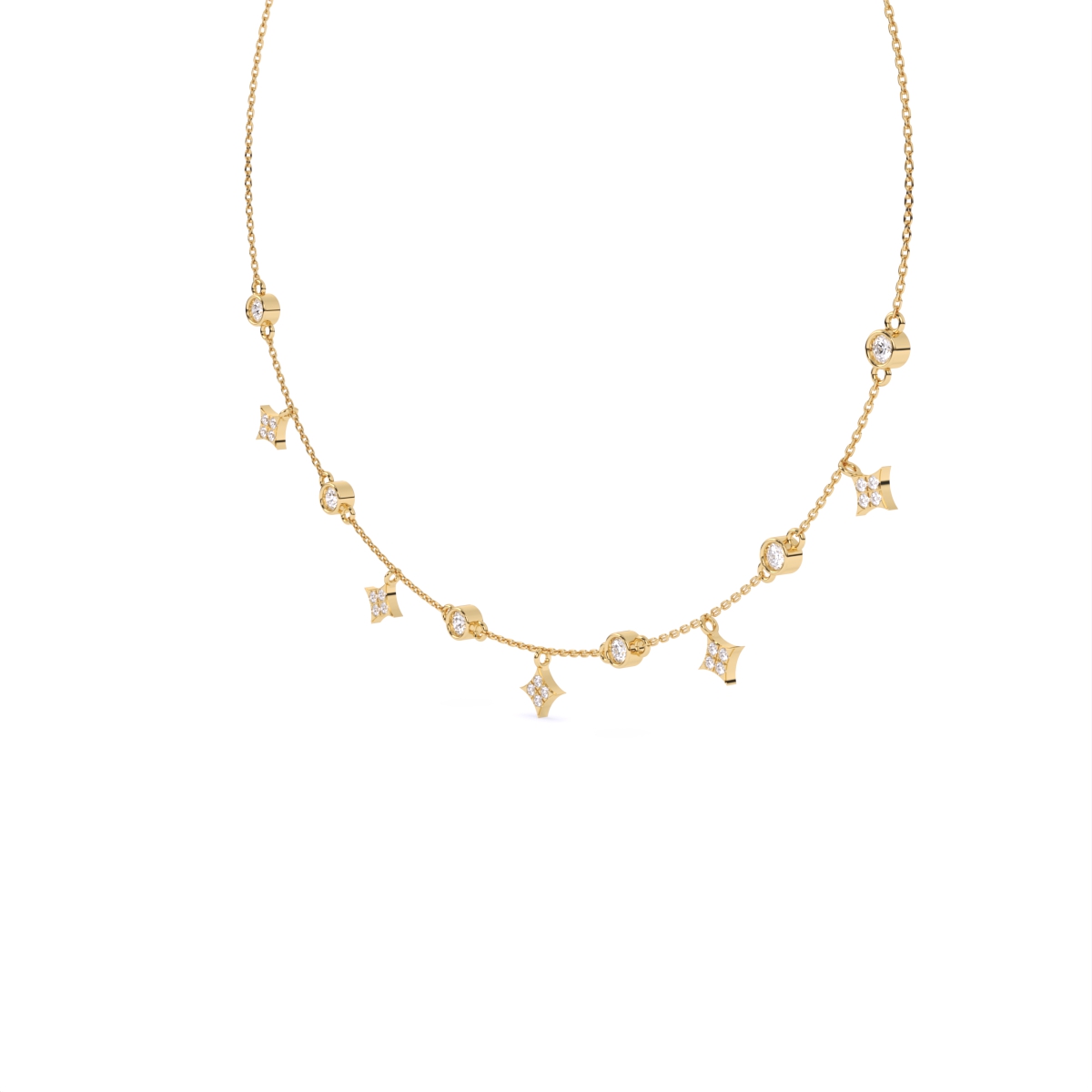 Starlit Gleam Round Stone Necklace