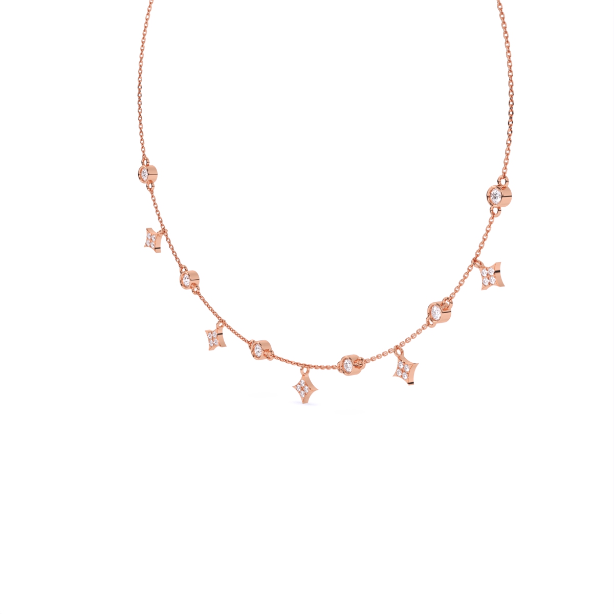 Starlit Gleam Round Stone Necklace