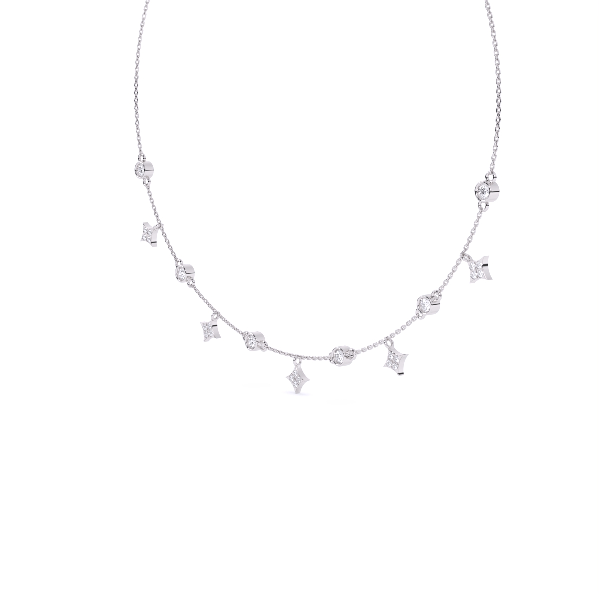 Starlit Gleam Round Stone Necklace