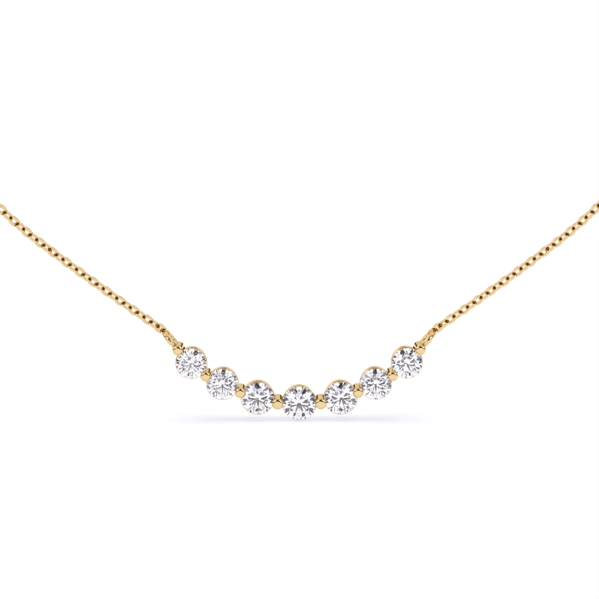 Rosette Princess Cut Diamond Pendant Necklace
