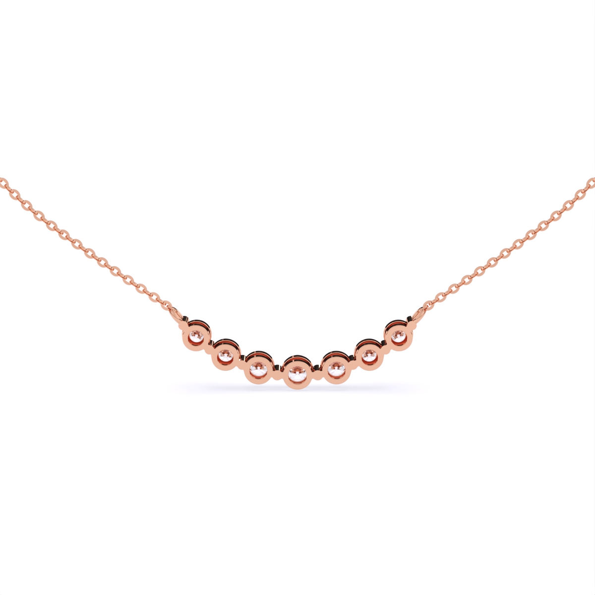 Rosette Princess Cut Diamond Pendant Necklace