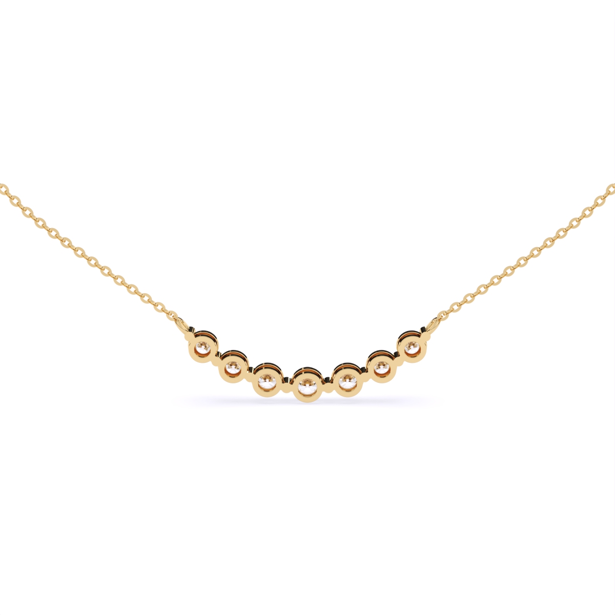 Rosette Princess Cut Diamond Pendant Necklace