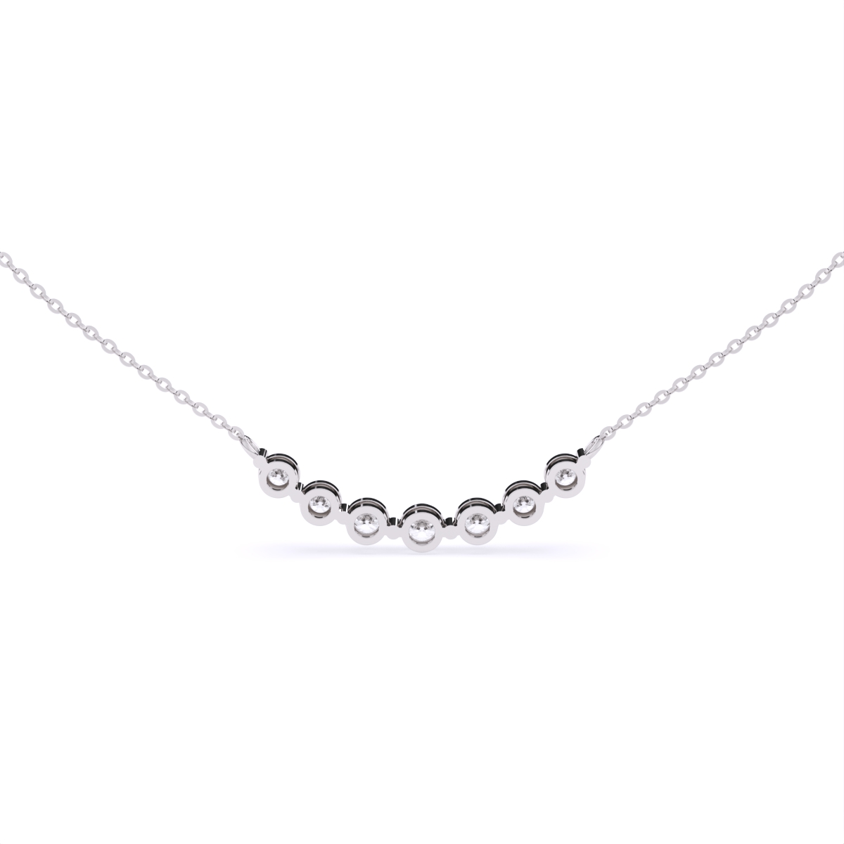 Rosette Princess Cut Diamond Pendant Necklace