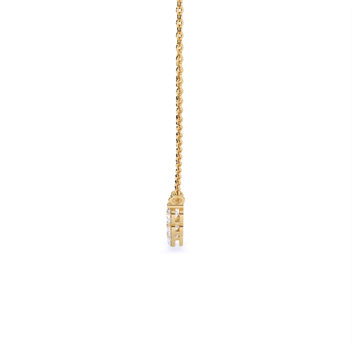 Rosette Princess Cut Diamond Pendant Necklace